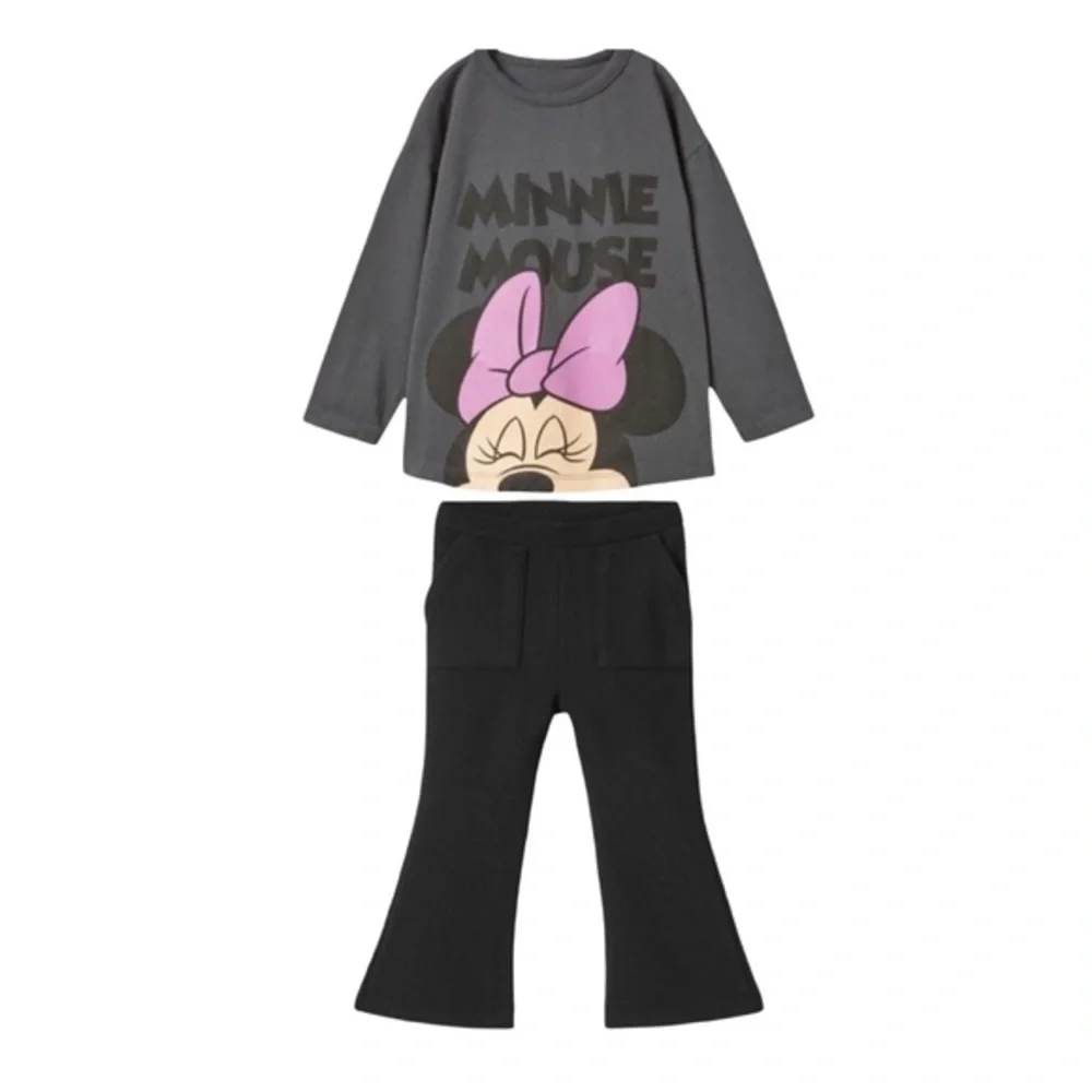ZARA TODDLER GIRL MINNIE MOUSE T-SHIRT & OTTOMAN FLARED LEGGINGS